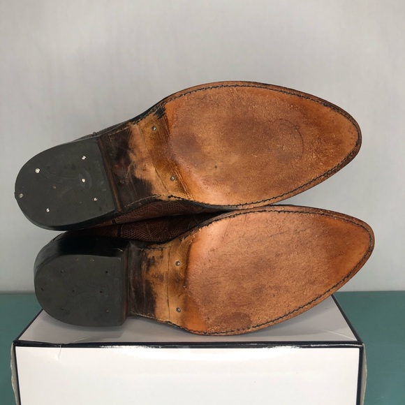 Dan Post Exotic Lizard Antique Brown Cowboy Boots - Picture 6 of 6